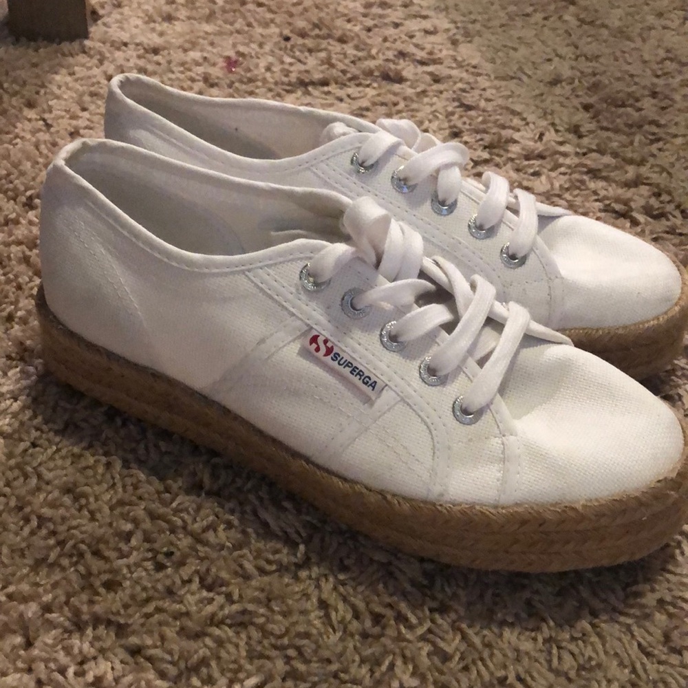 Superga platform crochet bottom sneakers